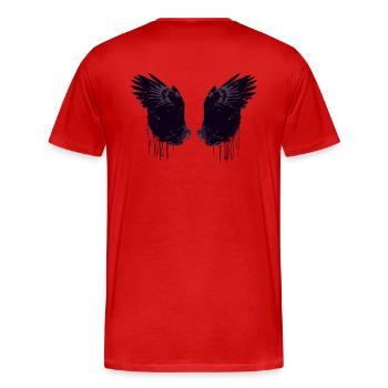 Adler,Flügel,Darkangel,angelwings,Vogel - Männer Premium Bio T-Shirt - Rot - Hinten - Damien (186cm)