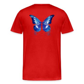 schmetterling,angelwings,Flügel,engel - Männer Premium Bio T-Shirt - Rot - Hinten - Damien (186cm)