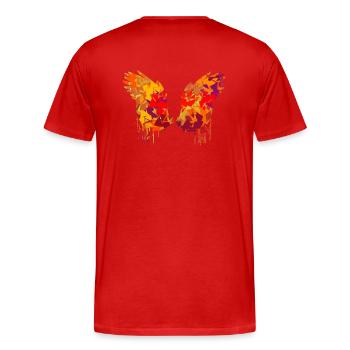 angelwings,wings,watercolor,autumn,angel wings - Men's Premium Organic T-Shirt - red - Back - Damien (186cm)