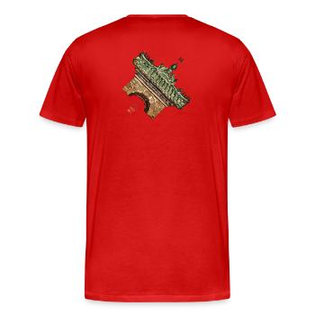 Chinesisch_Architektur_Himmelstempel_Tongren1420 - Männer Premium Bio T-Shirt - Rot - Hinten - Damien (186cm)