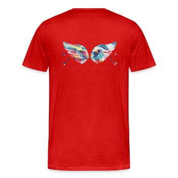Angelwings,Wings,Watercolor,Colorful,Angel Wings - Men's Premium Organic T-Shirt - red - Back - Damien (186cm)