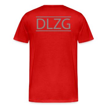 DLZG - Die Linke zum Gruss Motorrad - Männer Premium Bio T-Shirt - Rot - Hinten - Damien (186cm)