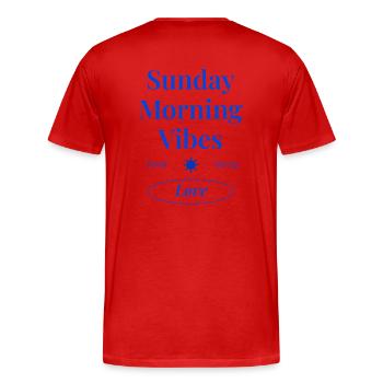 Sentiments du dimanche - T-shirt bio Premium Homme - rouge - Dos - Damien (186cm)