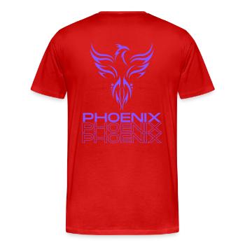 Phoenix-Pracht Feuervogel-Fashion - Männer Premium Bio T-Shirt - Rot - Hinten - Damien (186cm)