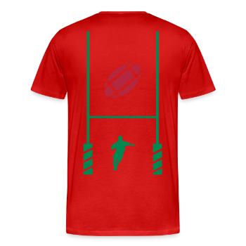 essai rugby 2 - T-shirt bio Premium Homme - rouge - Dos - Damien (186cm)