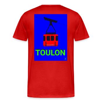 Toulon cable car - Men's Premium Organic T-Shirt - red - Back - Damien (186cm)