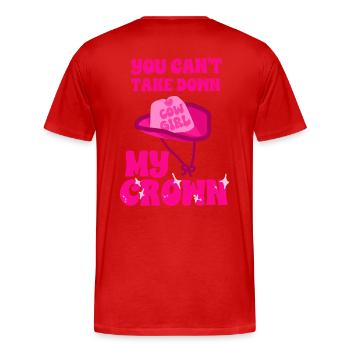 Reine country Rose fierté western ranch rodeo - T-shirt bio Premium Homme - rouge - Dos - Damien (186cm)