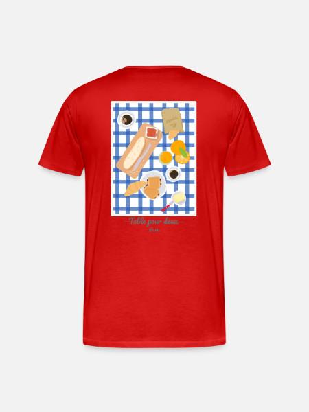 Table for two - France - Men's Premium Organic T-Shirt - red