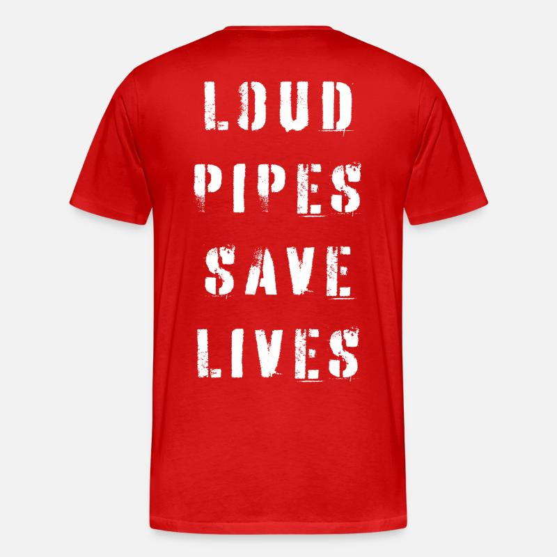 Loud pipes save lives - Männer Premium Bio T-Shirt - Rot