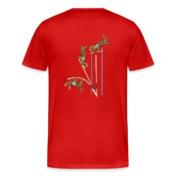 Saut à la perche - T-shirt bio Premium Homme - rouge - Dos - Damien (186cm)