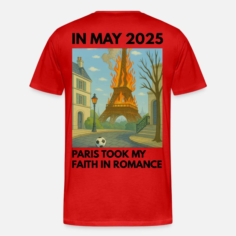 Eiffelturm on Fire - Männer Premium Bio T-Shirt - Rot