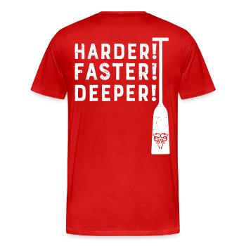 Dragon Boat Paddle Hardener! More quickly! Deeper! canoe - Men's Premium Organic T-Shirt - red - Back - Damien (186cm)