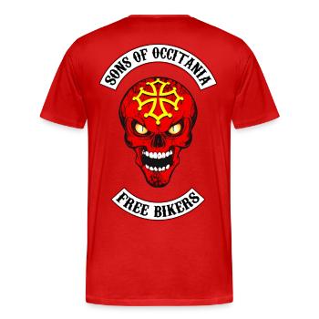 occitania - occitanie - T-shirt bio Premium Homme - rouge - Dos - Damien (186cm)