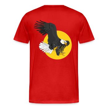 amerikanische Adler Sonne - Männer Premium Bio T-Shirt - Rot - Hinten - Damien (186cm)