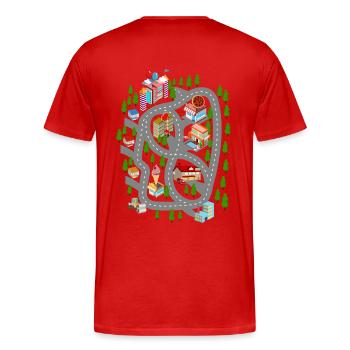 Car Play Mat Dad Day Gift - Men's Premium Organic T-Shirt - red - Back - Damien (186cm)