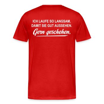 laufen - Männer Premium Bio T-Shirt - Rot - Hinten - Damien (186cm)