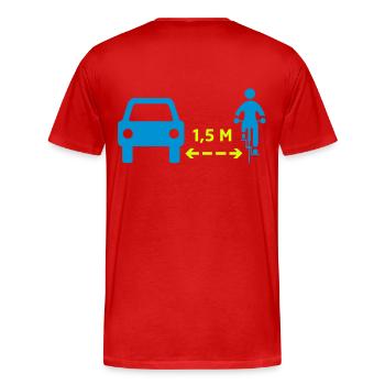 Abstand halten! - Männer Premium Bio T-Shirt - Rot - Hinten - Damien (186cm)