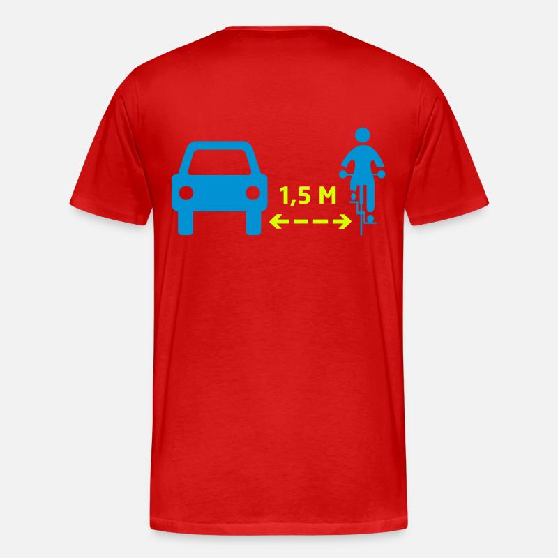 Abstand halten! - Männer Premium Bio T-Shirt - Rot