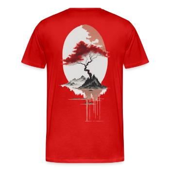asiatische Insel - Männer Premium Bio T-Shirt - Rot - Hinten - Damien (186cm)