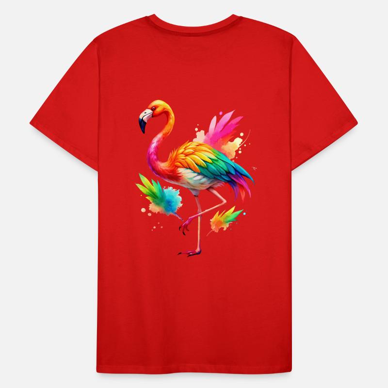 Flamingo Pride Back Männer Premium Bio T-Shirt
