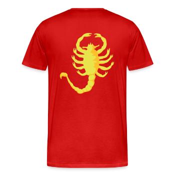 Scorpion Drive , 2c, Scorpio, - T-shirt bio Premium Homme - rouge - Dos - Damien (186cm)