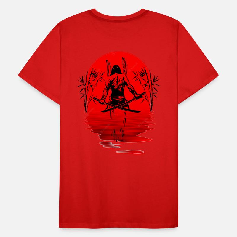 Samurai Warrior Ninja Japan Sun Men's Premium Organic T-Shirt