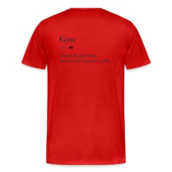Klassisches Sport T-Shirt / Classic Gym T-Shirt - Men's Premium Organic T-Shirt - red - Back - Damien (186cm)