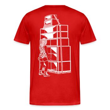 Tekno 23 Sound System Girl - T-shirt bio Premium Homme - rouge - Dos - Damien (186cm)