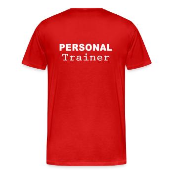 personal trainer - Men's Premium Organic T-Shirt - red - Back - Damien (186cm)