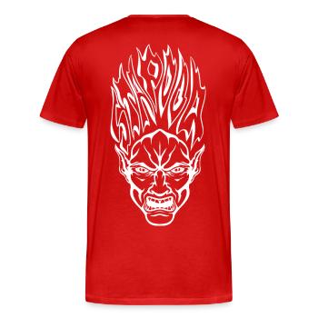 Stapooa démone1 - T-shirt bio Premium Homme - rouge - Dos - Damien (186cm)