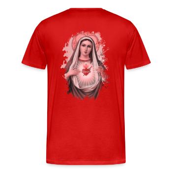 Holly Mary Maria Madonna Mariana Jungfrau Maria - Männer Premium Bio T-Shirt - Rot - Hinten - Damien (186cm)