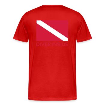 Diver Inside - T-shirt bio Premium Homme - rouge - Dos - Damien (186cm)