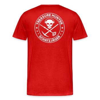 Schatzsucher und Sondengänger - Männer Premium Bio T-Shirt - Rot - Hinten - Damien (186cm)
