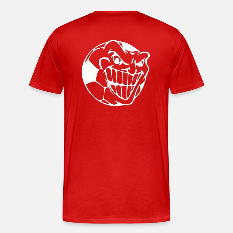 Grinsender Ball - Männer Premium Bio T-Shirt - Rot