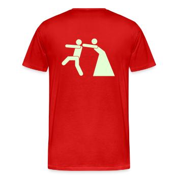 Ehe: Flucht unmöglich! - Männer Premium Bio T-Shirt - Rot - Hinten - Damien (186cm)
