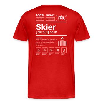 Skifahrer-Lebensstil - Männer Premium Bio T-Shirt - Rot - Hinten - Damien (186cm)