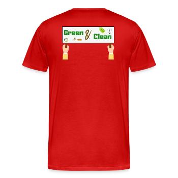 Clean and Green - Men's Premium Organic T-Shirt - red - Back - Damien (186cm)