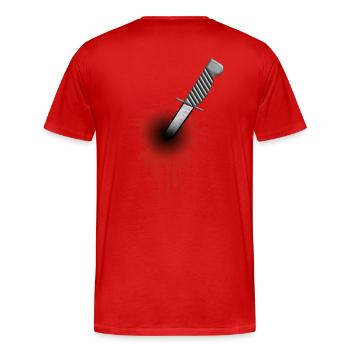 dagger - Männer Premium Bio T-Shirt - Rot - Hinten - Damien (186cm)