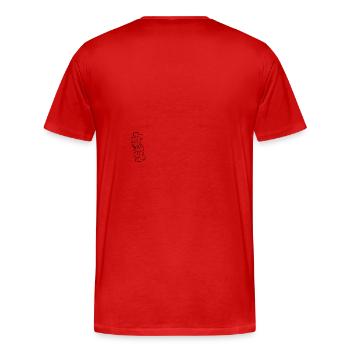 Viele Gesichter - Männer Premium Bio T-Shirt - Rot - Hinten - Damien (186cm)