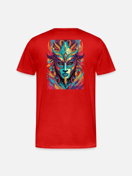 Maske in Comic Style - Männer Premium Bio T-Shirt - Rot