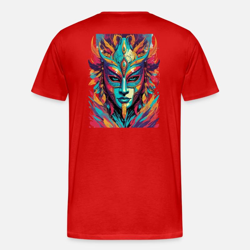 Maske in Comic Style - Männer Premium Bio T-Shirt - Rot
