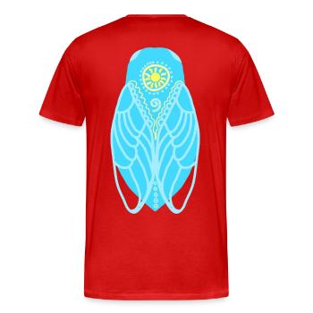 Mediterranean sun cicada - Men's Premium Organic T-Shirt - red - Back - Damien (186cm)