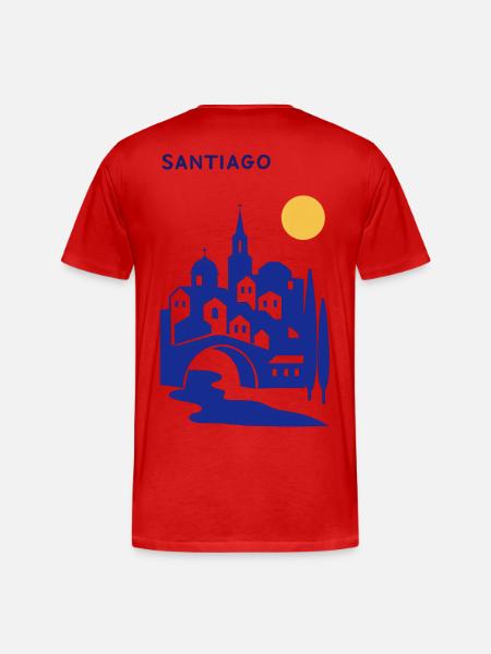 Santiago silhouette in the evening - Men's Premium Organic T-Shirt - red