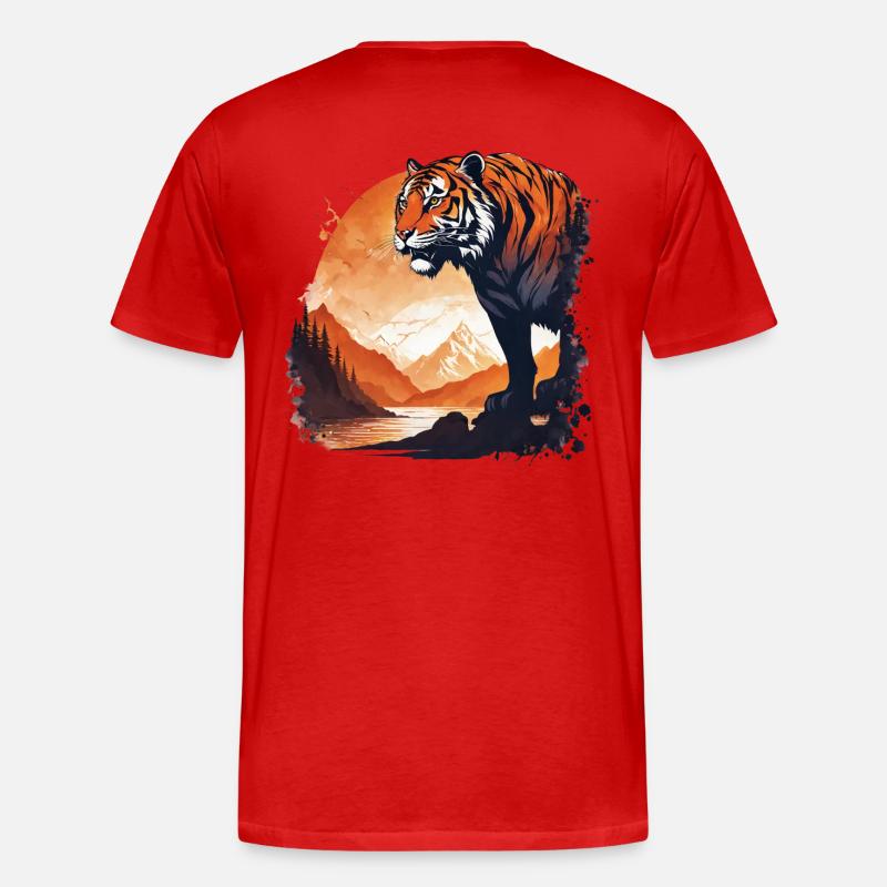 Tiger - Männer Premium Bio T-Shirt - Rot