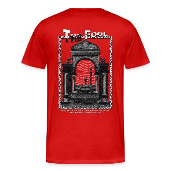 Tarot card art graphic design - Men's Premium Organic T-Shirt - red - Back - Damien (186cm)