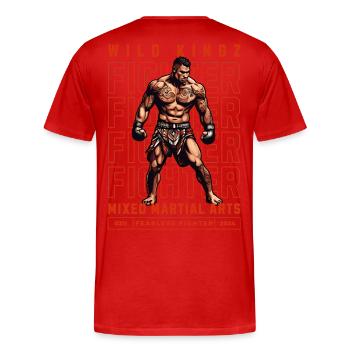 MMA - Männer Premium Bio T-Shirt - Rot - Hinten - Damien (186cm)