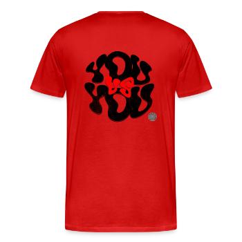 Vous contre Vous - T-shirt bio Premium Homme - rouge - Dos - Damien (186cm)