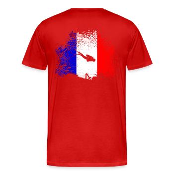 Wreck Diving Diving Shipwreck France - Men's Premium Organic T-Shirt - red - Back - Damien (186cm)