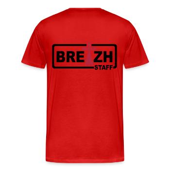 Breizh staff 2 - T-shirt bio Premium Homme - rouge - Dos - Damien (186cm)