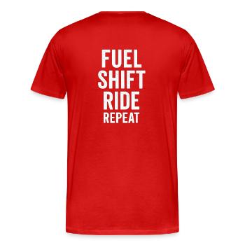 Mouvement du cycle énergétique - T-shirt bio Premium Homme - rouge - Dos - Damien (186cm)